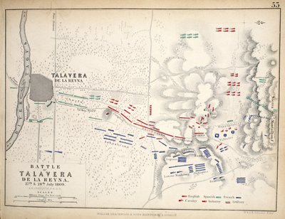 Map of the Battle of Talavera, Published by William Blackwood and Sons, Edinburgh and London, 1848 by Alexander Keith Johnston